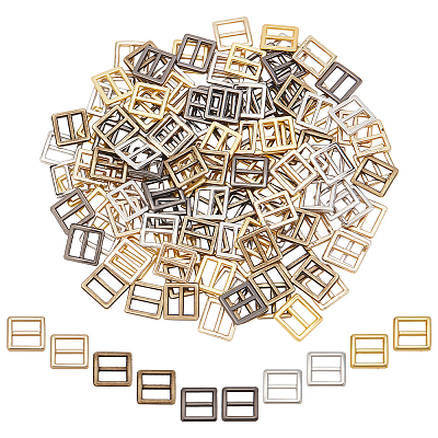 200Pcs 5 Colors Mini Square Shape Alloy Buckle Clasps FIND-NB0003-99-1