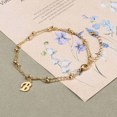 Double Layer Anklets AJEW-AN00309-01-1