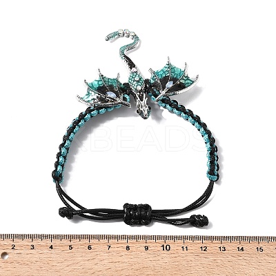 Pterosaur Alloy Enamel & Rhinestones Link Bracelets BJEW-A165-01C-1
