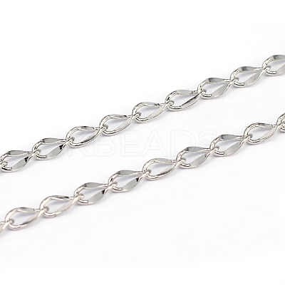 Tarnish Resistant 304 Stainless Steel Curb Chains CHS-L001-56-0.5mm-1