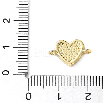 Brass Micro Pave Clear Cubic Zirconia Heart Connector Charms KK-A252-09G-1