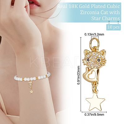 Eco-friendly Brass Micro Pave Clear Cubic Zirconia Pendants KK-BBC0005-17-1