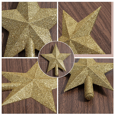 Star Plastic Christmas Tree Topper Ornaments AJEW-WH20004-17C-1