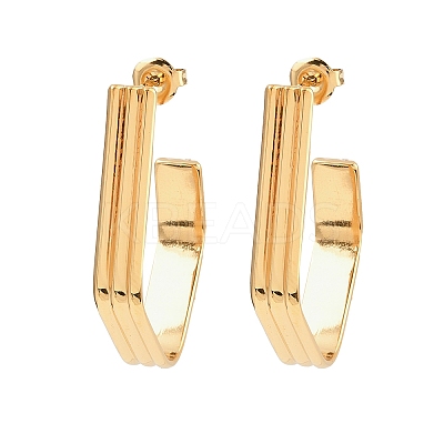 304 Stainless Steel Polygon Stud Earrings EJEW-P324-12G-1