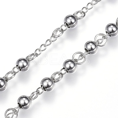 Non-Tarnish 304 Stainless Steel Rosary Bead Necklaces LS-NJEW-D285-42P-1