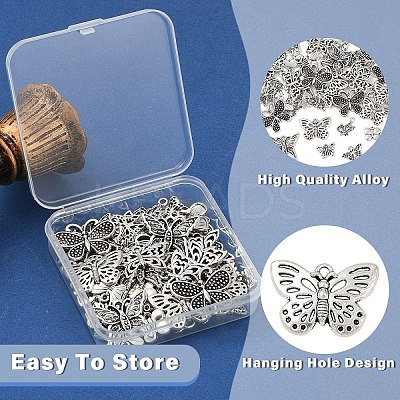 50Pcs 10 Styles Tibetan Style Alloy Pendants FIND-YW0006-94-1