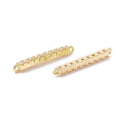 Rack Plating Brass Micro Pave Cubic Zirconia Connestor Charms KK-D073-03G-01-NR-1