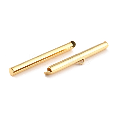 304 Stainless Steel Slide On End Clasp Tubes LS-STAS-C044-08F-G-1