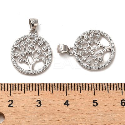 Rhodium Plated 925 Sterling Silver Pendant STER-H110-17P-1