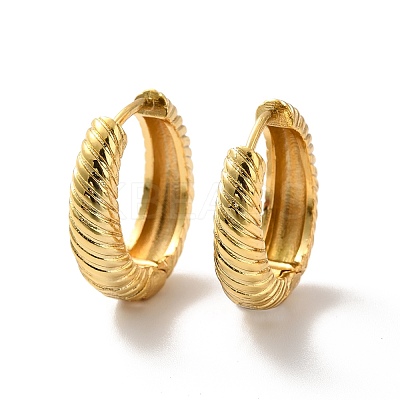 Long-Lasting Plated Brass Hoop Earrings EJEW-K093-13G-1