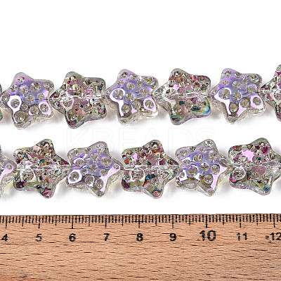Electroplate Transparent Glass Beads Strands EGLA-N020-02D-1