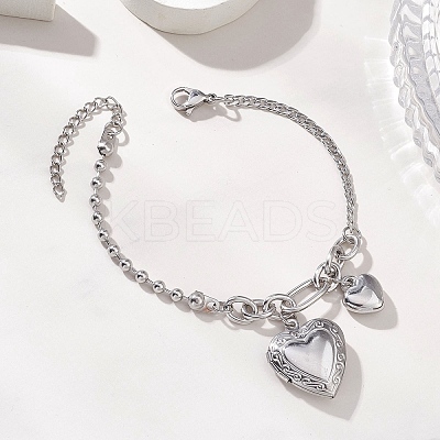316 Stainless Steel Locket Charms Bracelets BJEW-JB13180-1
