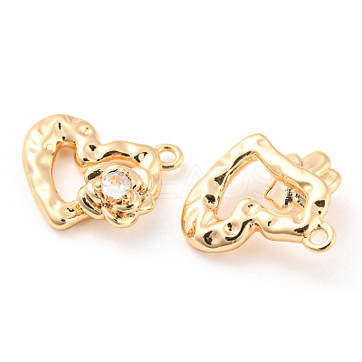 Brass Micro Pave Cubic Zirconia Charms KK-E090-34G-1