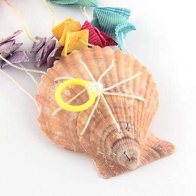 Dyed Seashell Aeolian Wind Chime AJEW-Q108-01-1