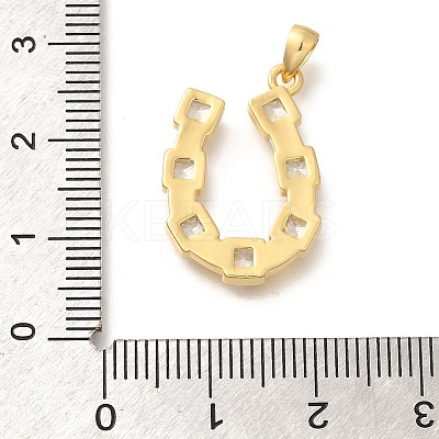 Rack Plating Brass Micro Pave Cubic Zirconia Pendants KK-M296-15G-1