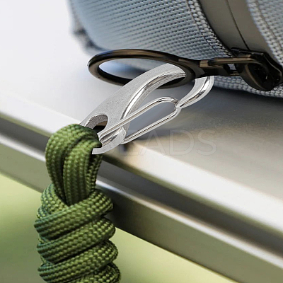 2Pcs 304 Stainless Steel Push Gate Snap Keychain Clasp Findings STAS-LP0005-53-1