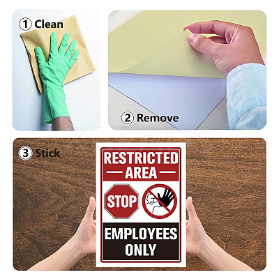 5Pcs Waterproof PVC Warning Sign Stickers DIY-WH0237-027-1