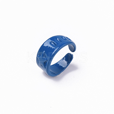 Spray Painted Alloy Cuff Rings RJEW-T011-30A-RS-1