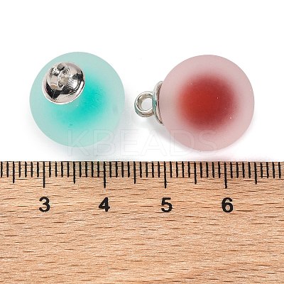 Frosted Resin Round Pendants RESI-U002-09-1