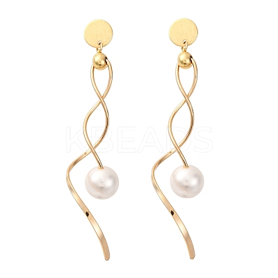 Brass Round Tassel Stud Earrings KK-P325-49G-1