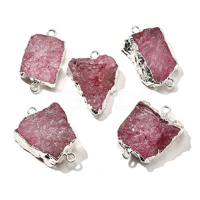 Raw Rough Natural Dyed Quartz Crystal Links Connector Charms G-K189-04S-02-1