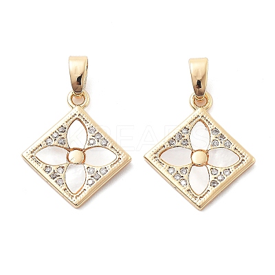 Brass Micro Pave Cubic Zirconia Pendants KK-L222-016G-1