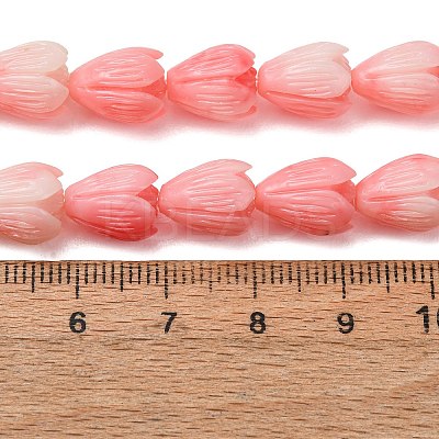 Synthetic Coral Dyed Carved Beads Strands SH-CBAE713-05A-1