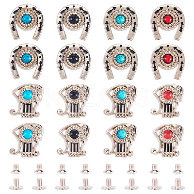 8 Styles Alloy Decorative Rivets BUTT-TA0001-19-1