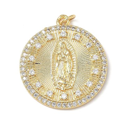 Brass Micro Pave Cubic Zirconia Pendants KK-Q068-31B-G-1
