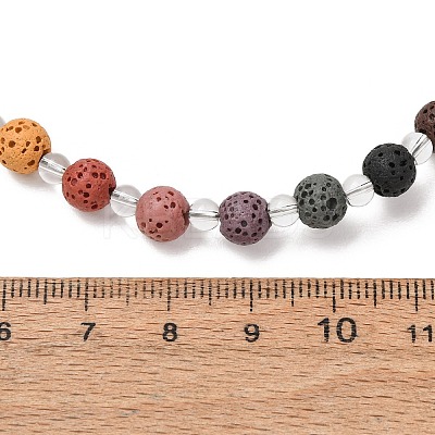 Chakra Natural Lava Rock Round Beaded Necklaces GG-CBA922D-05B-1