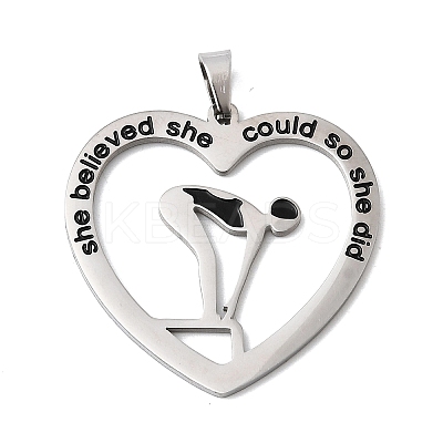 304 Stainless Steel Enamel Pendants STAS-H247-07P-02-1