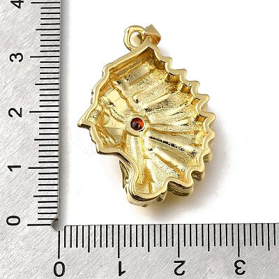 Brass Micro Pave Cubic Zirconia Pendants KK-C090-46G-1