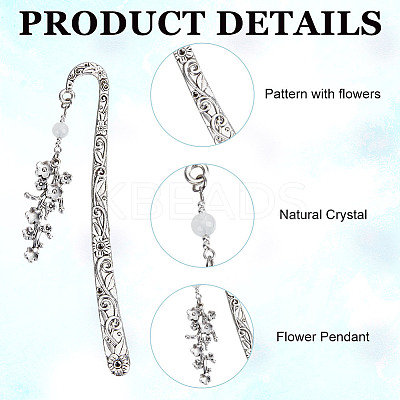 4 Styles Alloy Hook Bookmark AJEW-DR00018-1