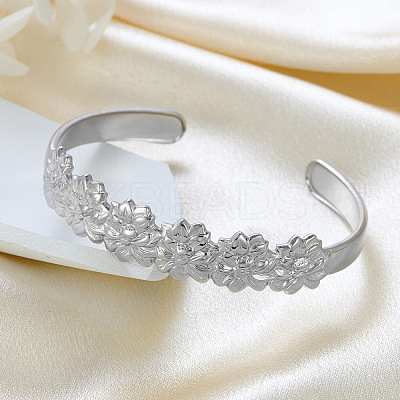 304 Stainless Steel Cuff Bangles for Women LS-BJEW-P359-02P-1