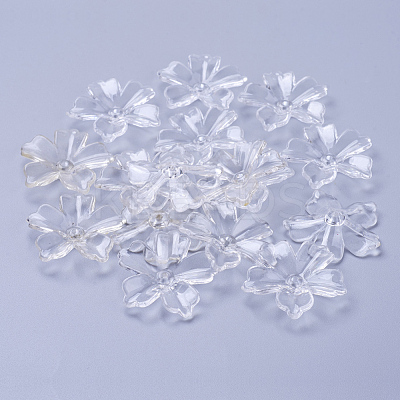 Flower Acrylic Beads X-PL670Y-1-1