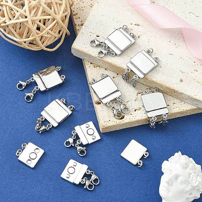 Zinc Alloy Box Magnetic Clasps Converter PALLOY-C159-01P-1
