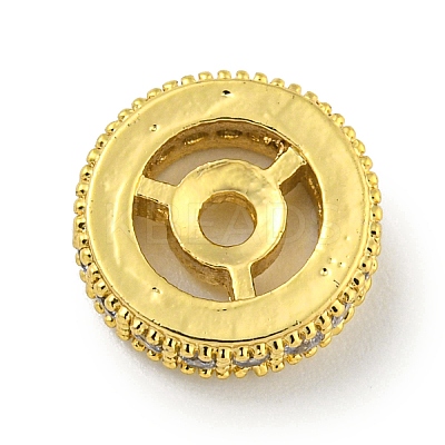 Brass Micro Pave Clear Cubic Zirconia Beads KK-G493-30C-G-1