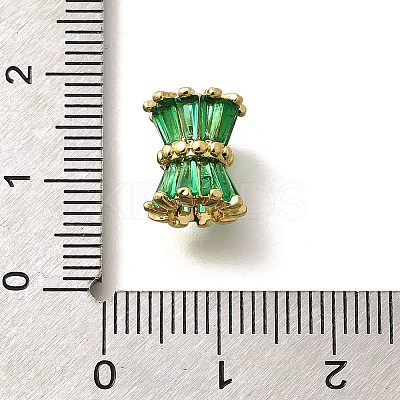 Rack Plating Column Brass Micro Pave Clear Cubic Zirconia European Beads KK-Q040-12G-02-1