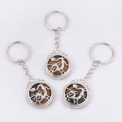 Natural Tiger Eye Keychain KEYC-P041-C09-1