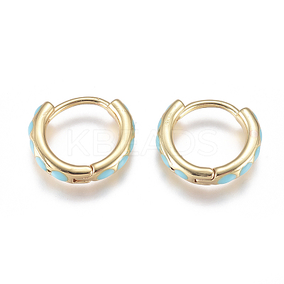 Golden Plated Brass Huggie Hoop Earrings LS-EJEW-L231-27G-1