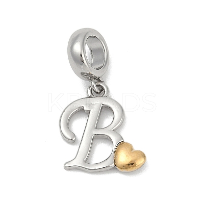 Brass European Dangle Charms KK-Z097-01B-GP-1