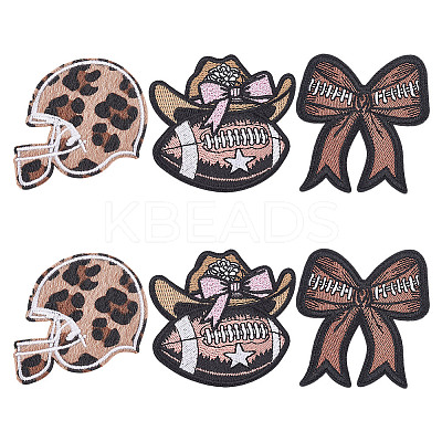 6Pcs 3 Styles Polyester Embroidery Sew on Appliques PATC-FG0002-63-1