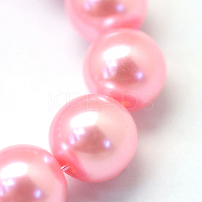 Baking Paint Pearlized Glass Pearl Round Bead Strands HY-Q003-10mm-53-A-1