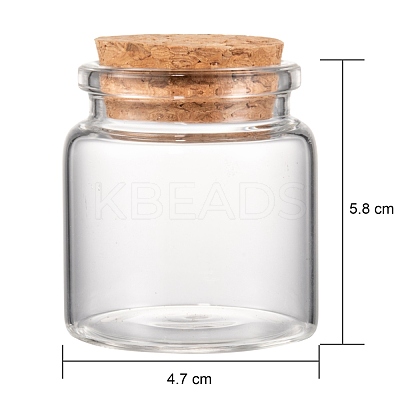 Glass Jar Glass Bottle for Bead Containers X-CON-E008-58x47mm-1