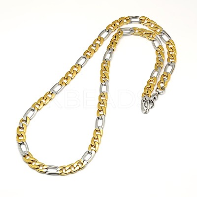 Fashionable 304 Stainless Steel Figaro Chain Necklaces for Men STAS-A028-N020-1