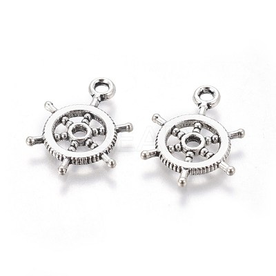 Tibetan Style Alloy Helm Pendants X-TIBEP-16625-AS-RS-1