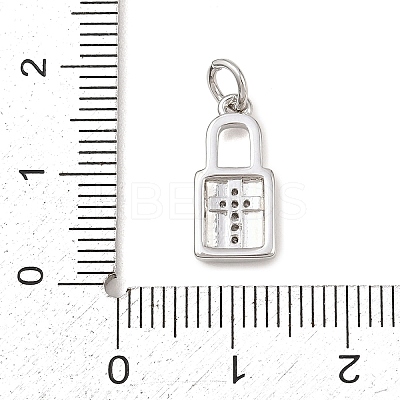 Brass Micro Pave Clear Cubic Zirconia Pendants KK-G544-08P-01-1
