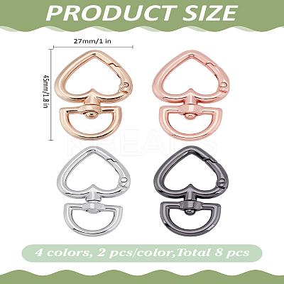 8Pcs 4 Colors Alloy Swivel Clasps FIND-LP0004-45-1