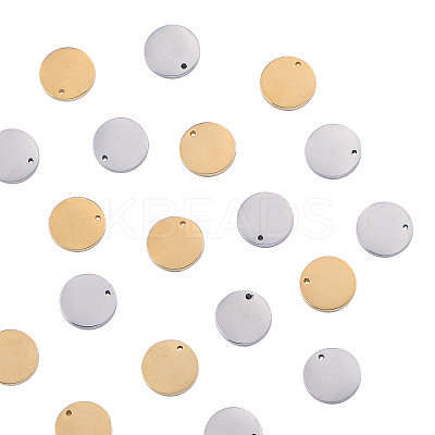 20Pcs 2 Colors 304 Stainless Steel Stamping Blank Tag Charms STAS-CJ0001-155-1