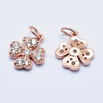 Brass Micro Pave Cubic Zirconia Charms RB-I078-65RG-NR-1